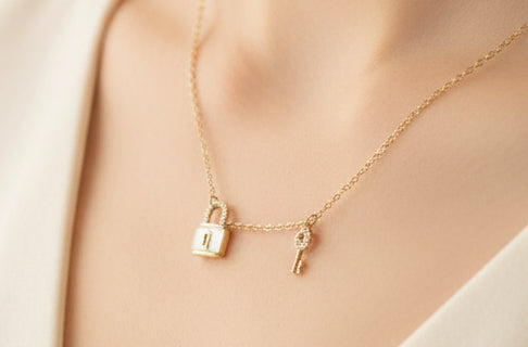 Lock and Key Necklace - Jolie Femme Boutique