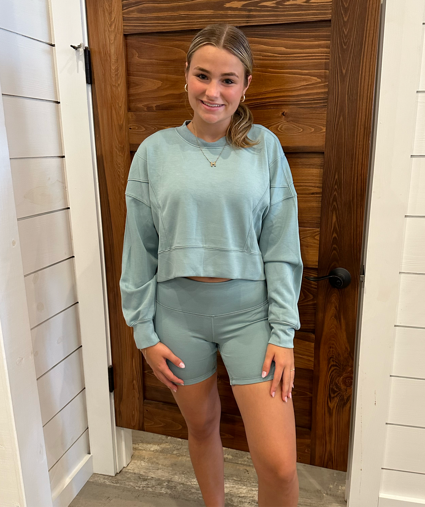 Zoey Long Sleeve Top & Bike Shorts Set