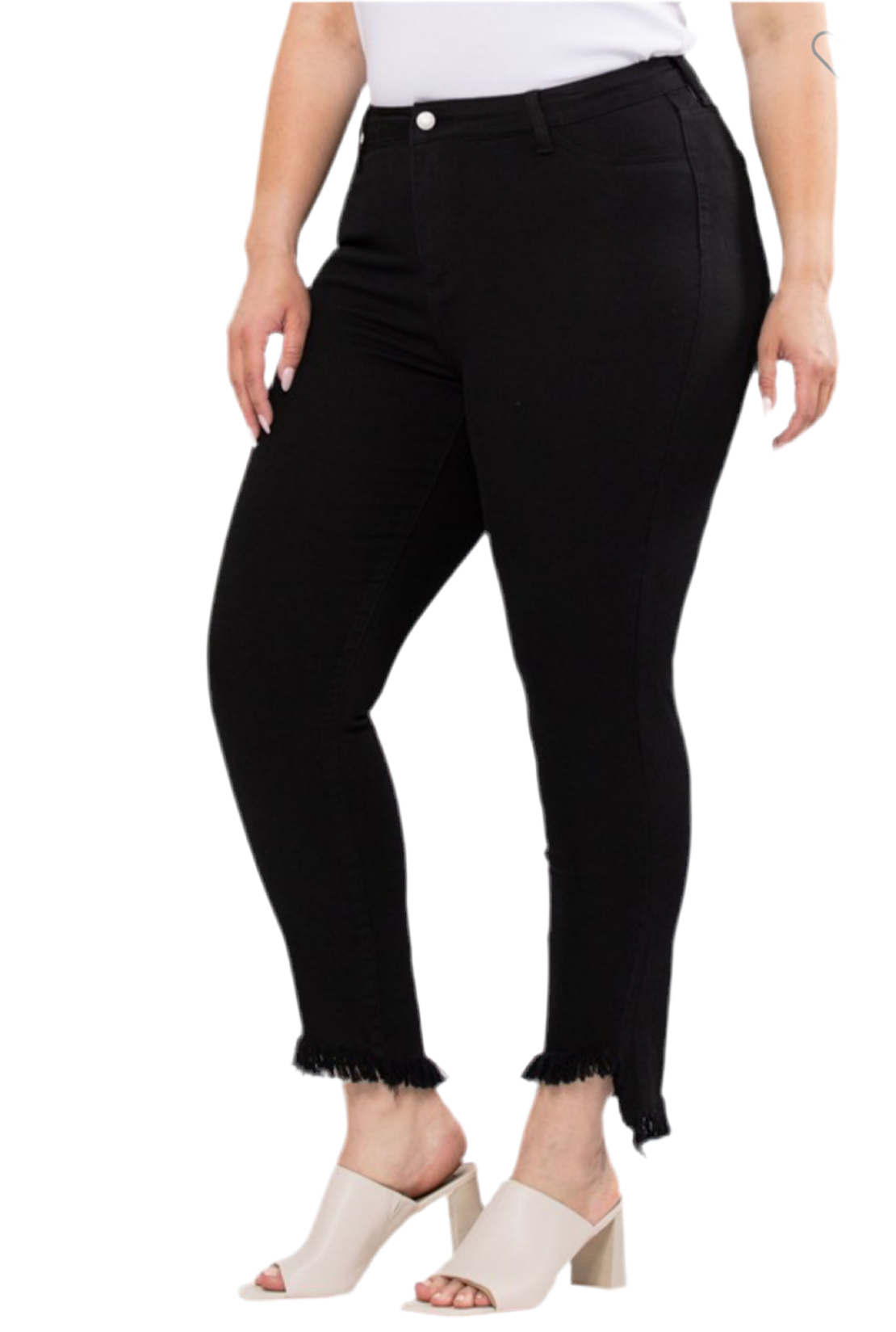 Plus Size Mid Rise Crop Skinny