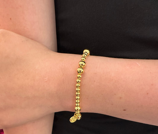 18K Gold Plated Beaded Bracelet - Jolie Femme Boutique