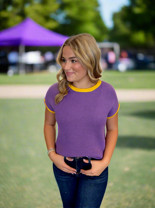 Contrast Trim Knit Top