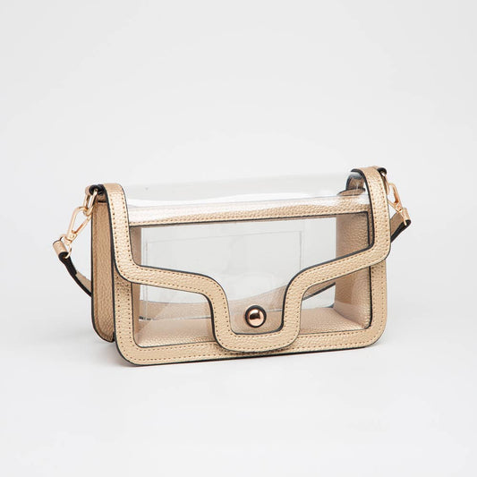 Queens Designs - Game Day Stadium Clear Envelope Shoulder Bags - Gold - Jolie Femme Boutique
