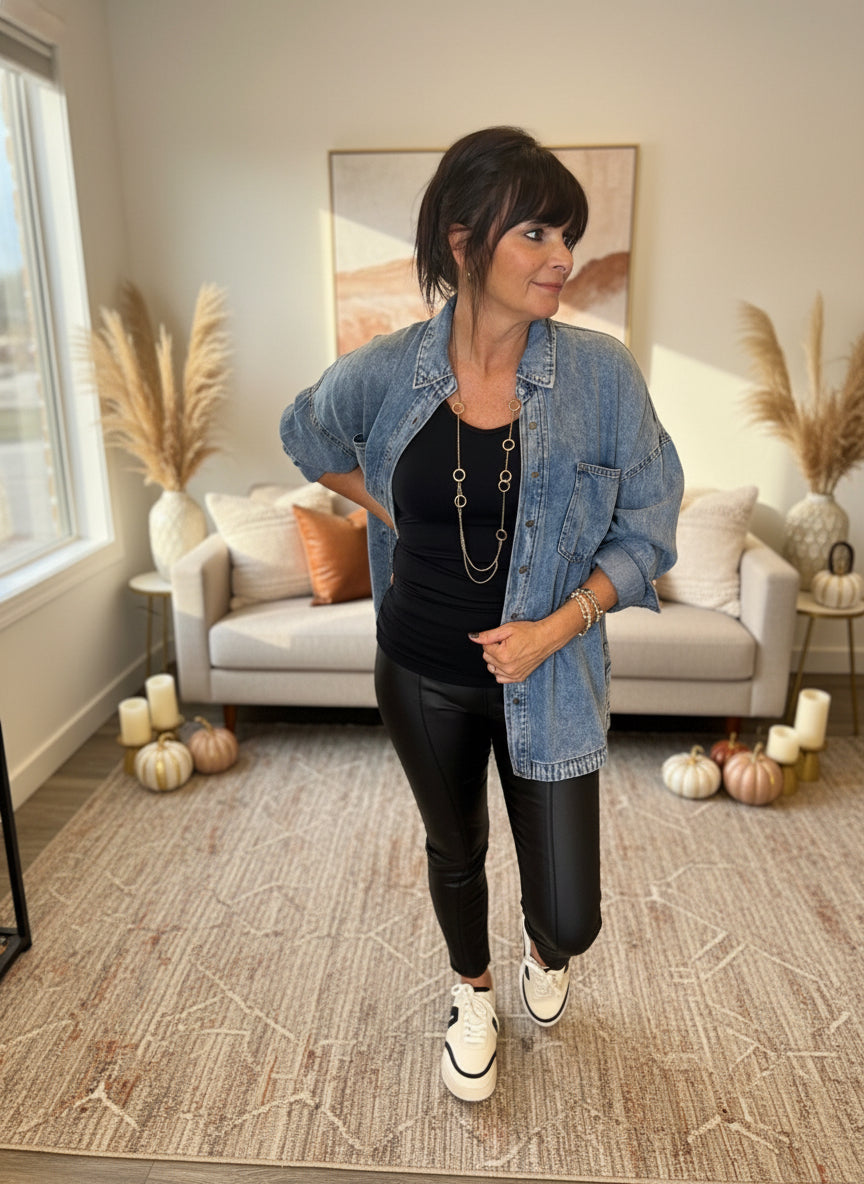 Washed Chambray Button Down Shirt