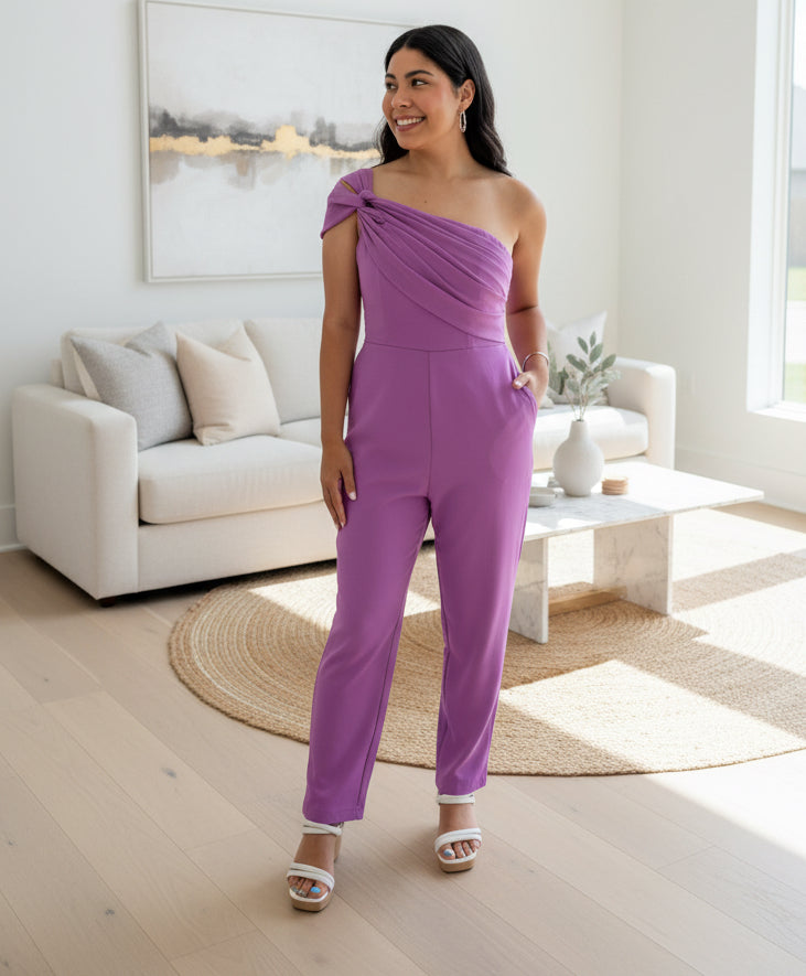 One Shoulder Jumpsuit - Jolie Femme Boutique