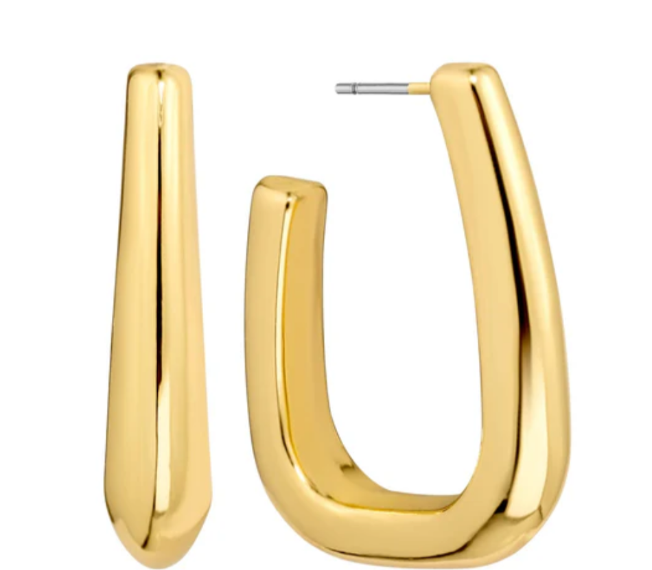 Gold Triangle Hoop Earring