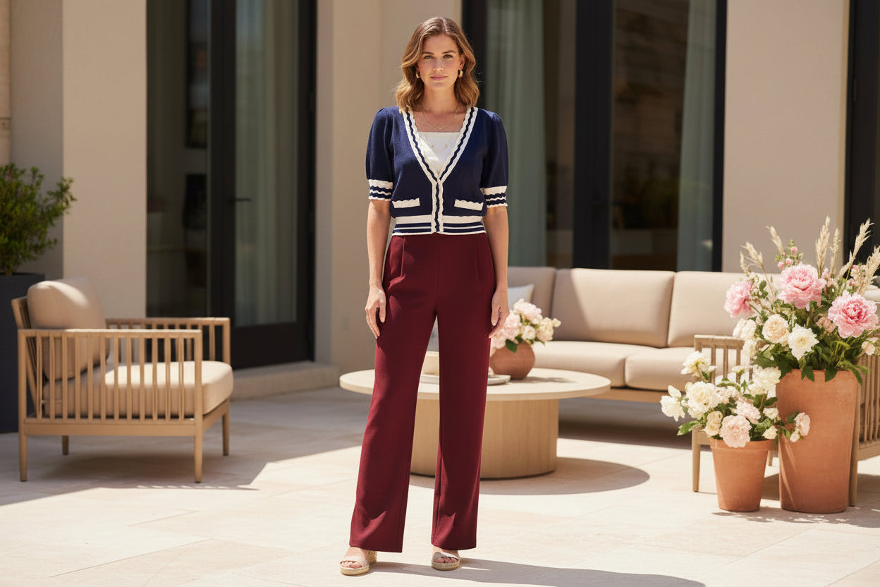 Scallop Trim Sweater Cardigan - Jolie Femme Boutique