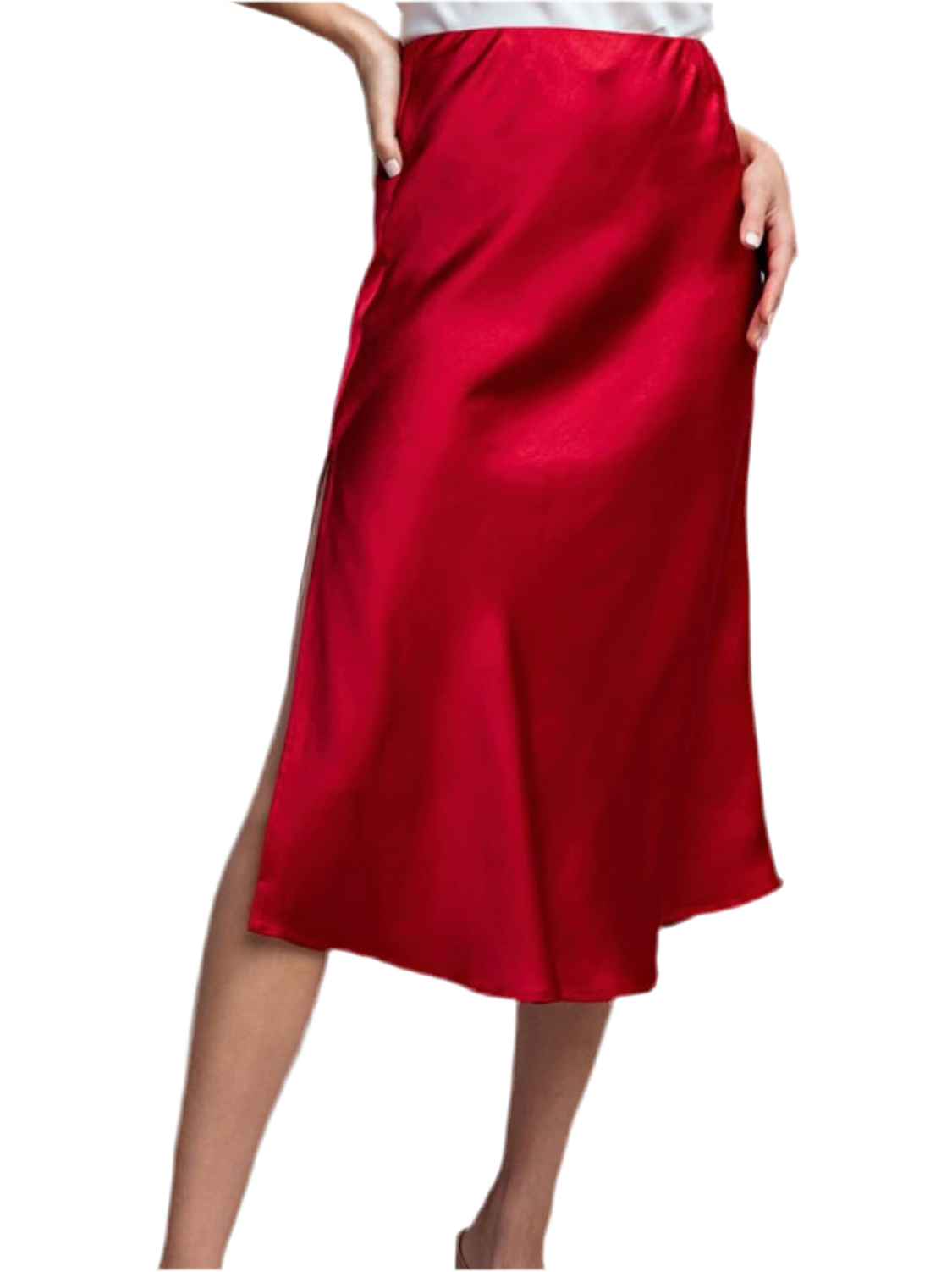 Classic Satin Midi Skirt