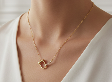 Dainty Pave Linked Pendant Necklace