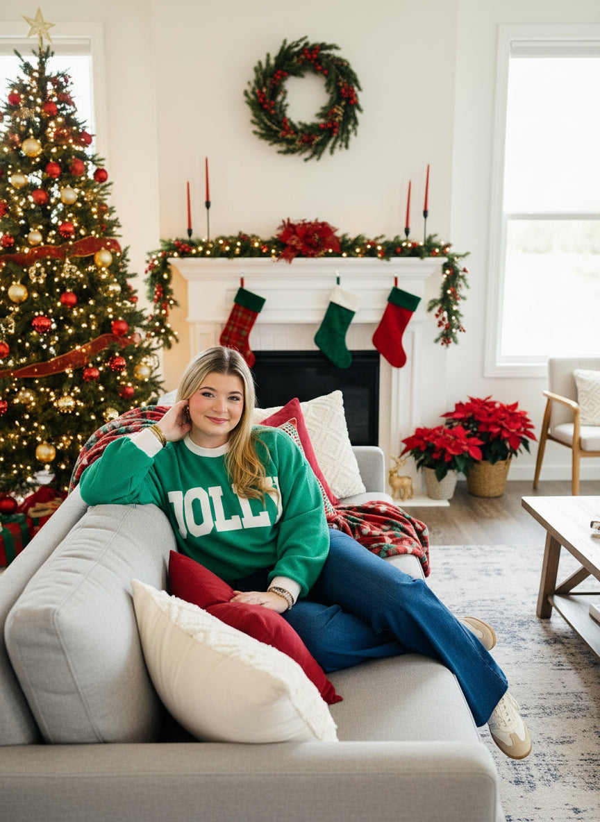 Green Waffle Jolly Sweatshirt