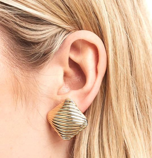 Gold ASOS Design Stud Earing - Jolie Femme Boutique