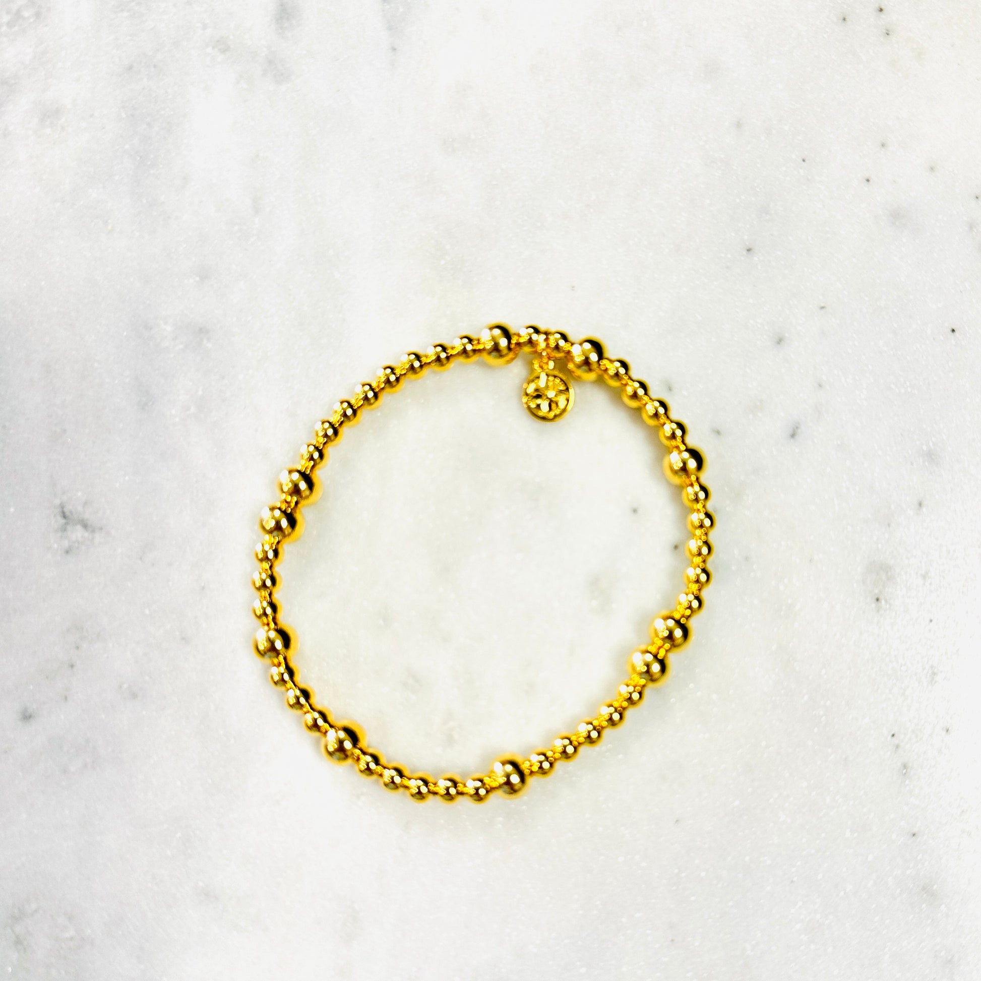 18K Gold Plated Beaded Bracelet - Jolie Femme Boutique