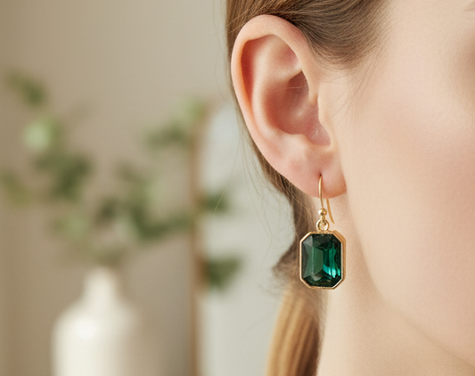 Emerald Green Crystal Earring