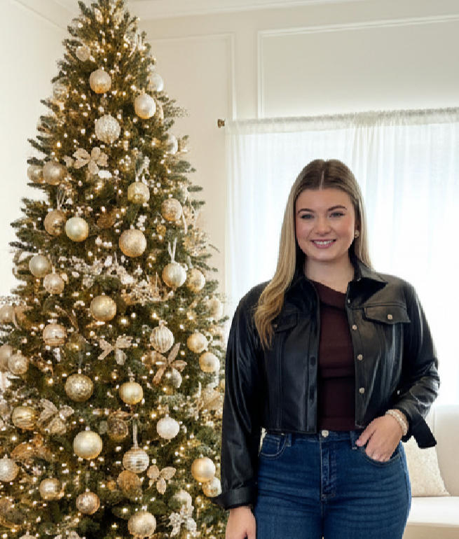 Faux Leather Long Sleeve Jacket