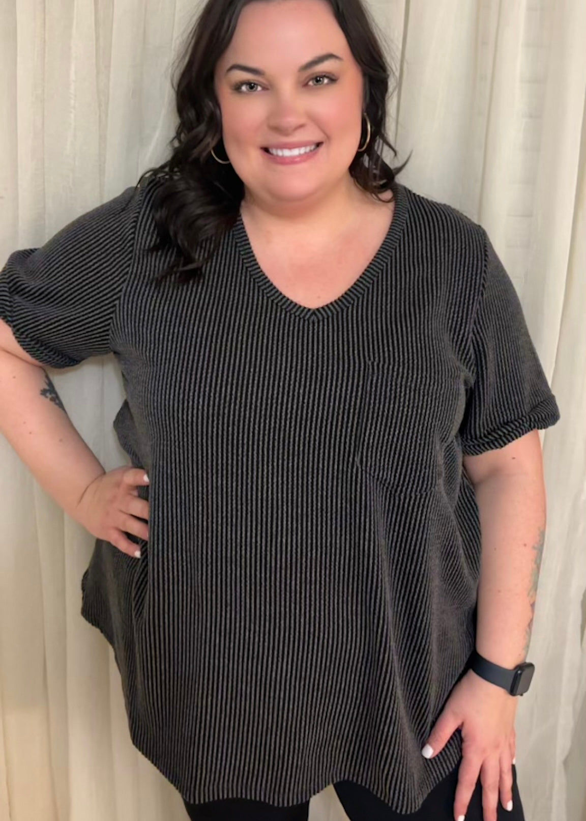 Plus Size Pocket Knit top