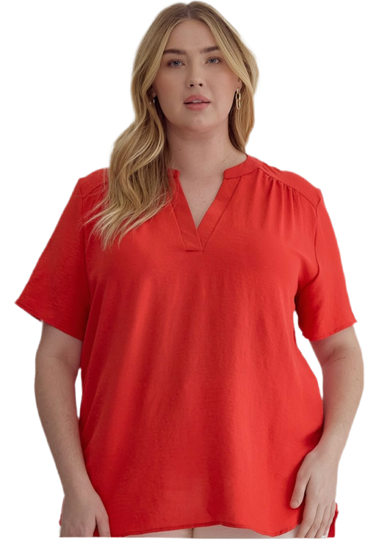 Plus Size V-Neck Top