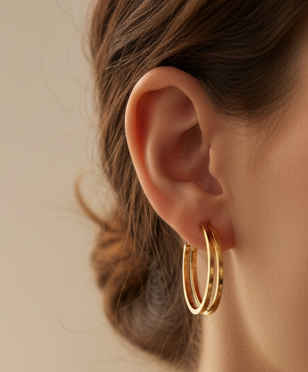 18K Gold Dipped Hoop