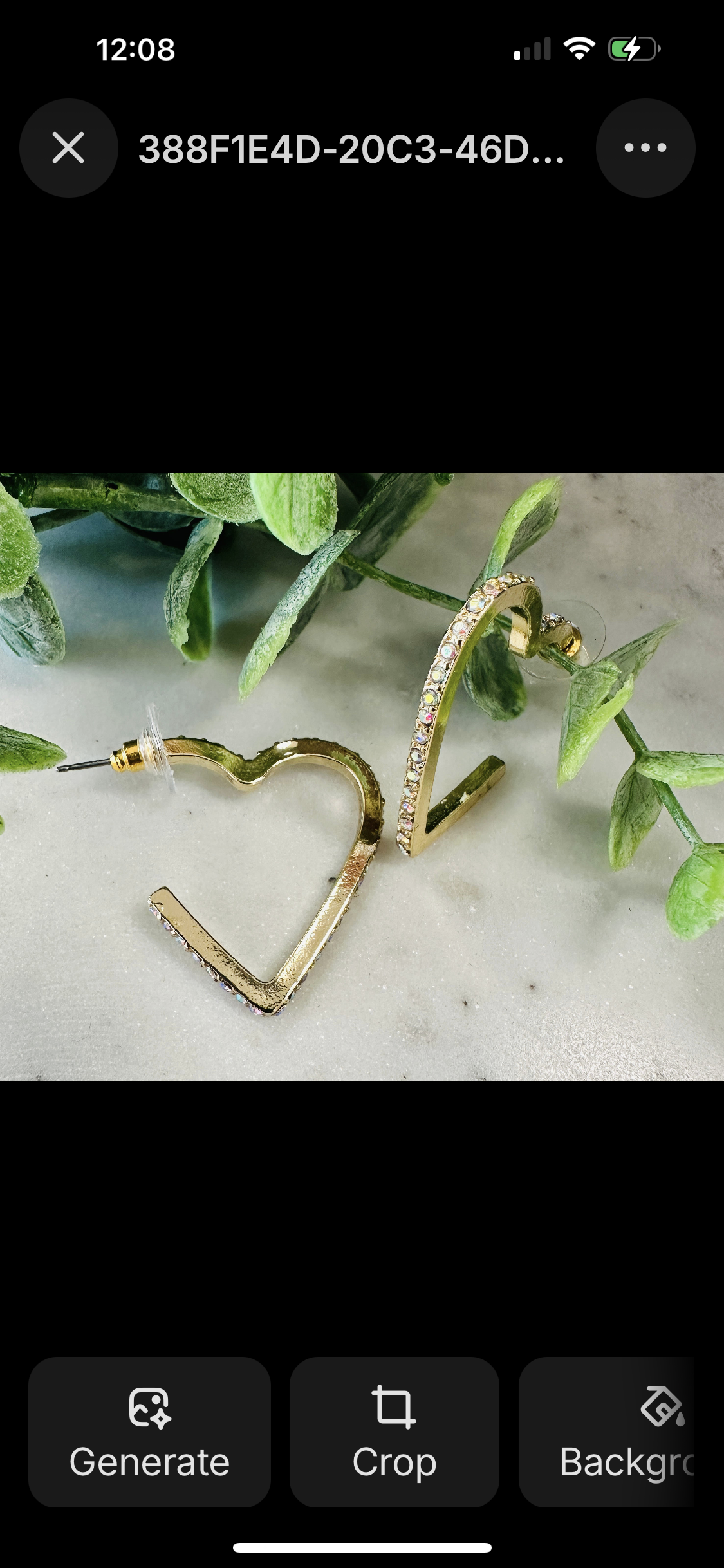 Rhinestone Heart Hoop