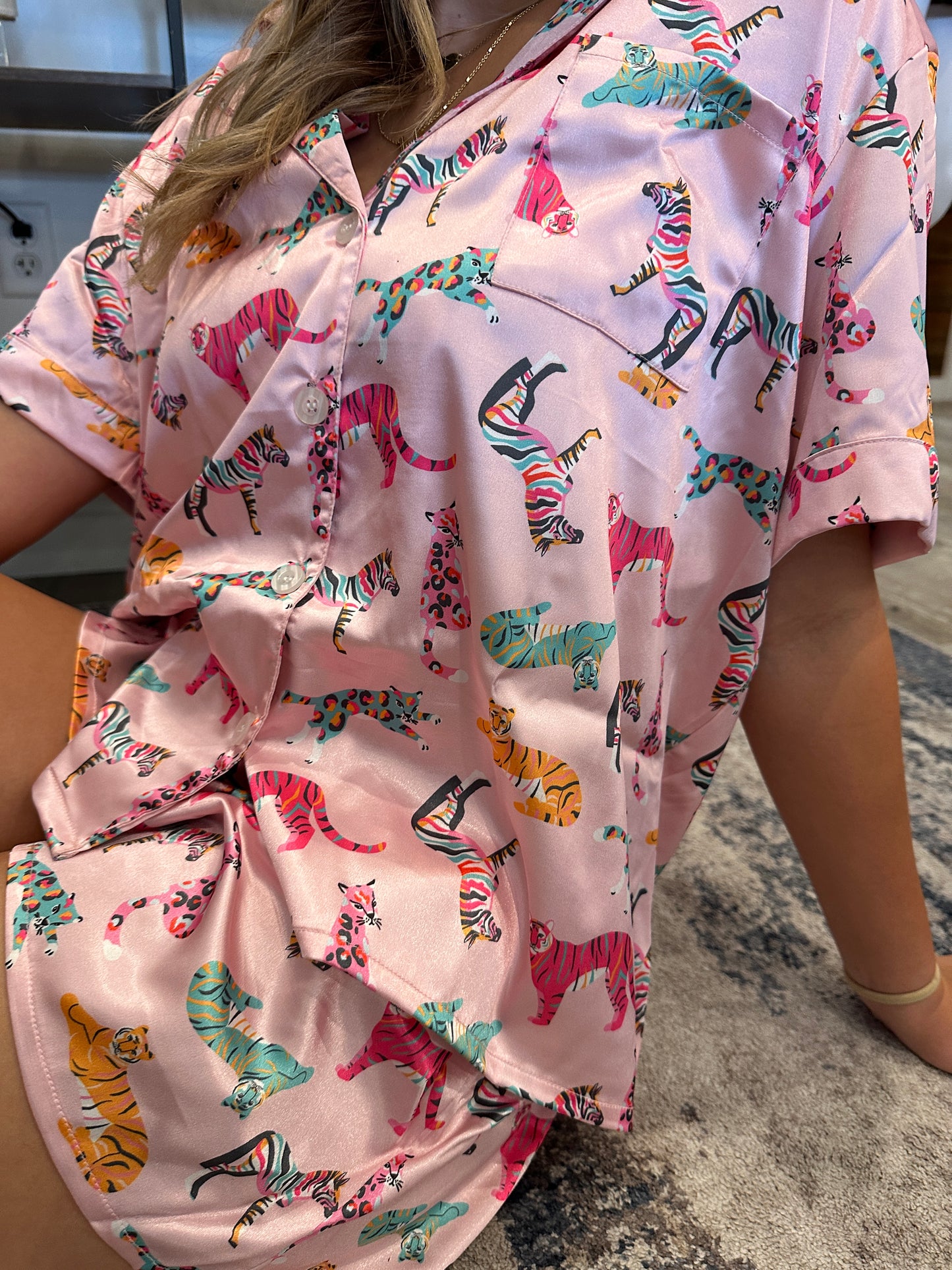 Roar Satin Pajama Set