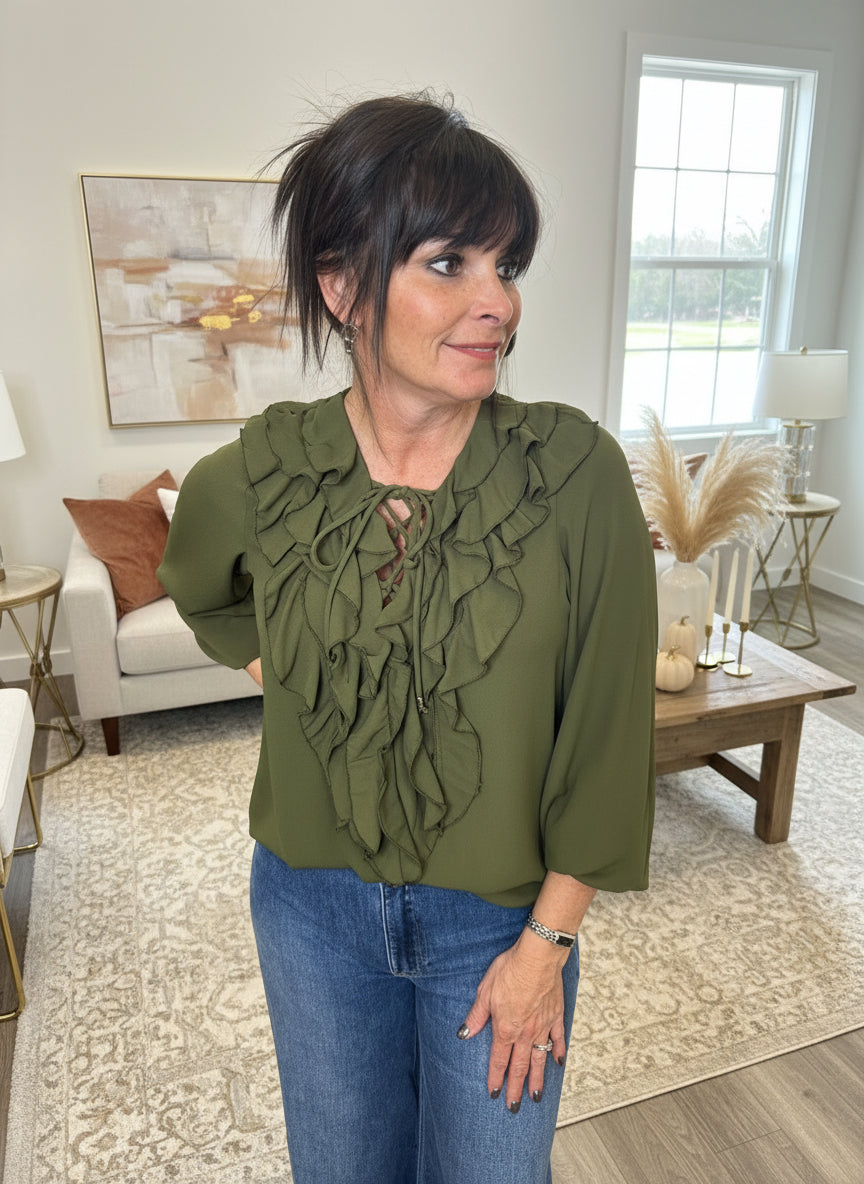 Olive Long Sleeve Top