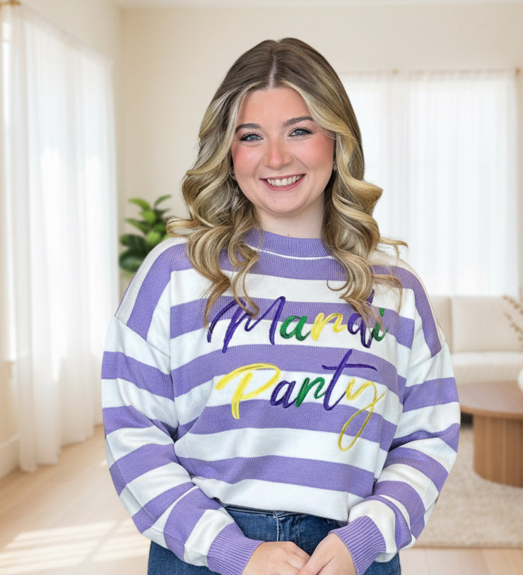 Mardi Party Striped Sweater