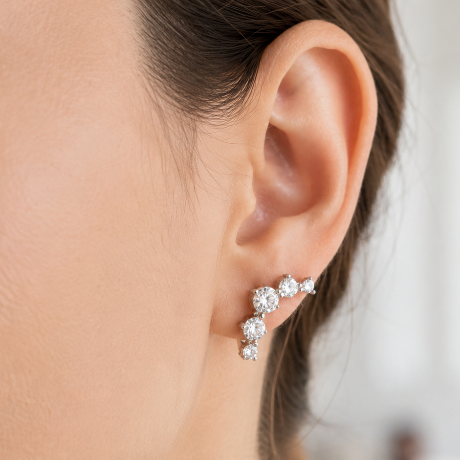 Rhinestone Huggie Stud Earring