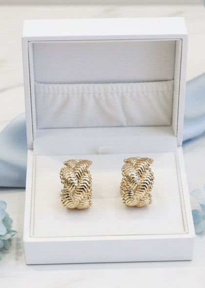 Braided Gold Hoop Earring - Jolie Femme Boutique