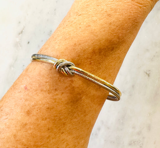 Two Tone Knot Cuff Bracelet
