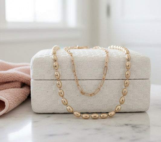Gold Double Layered Chain - Jolie Femme Boutique