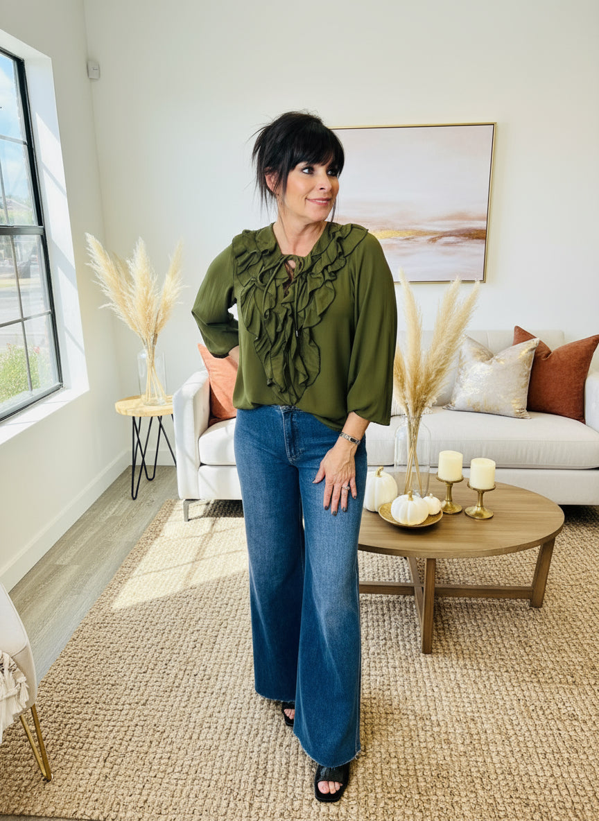 Olive Long Sleeve Top