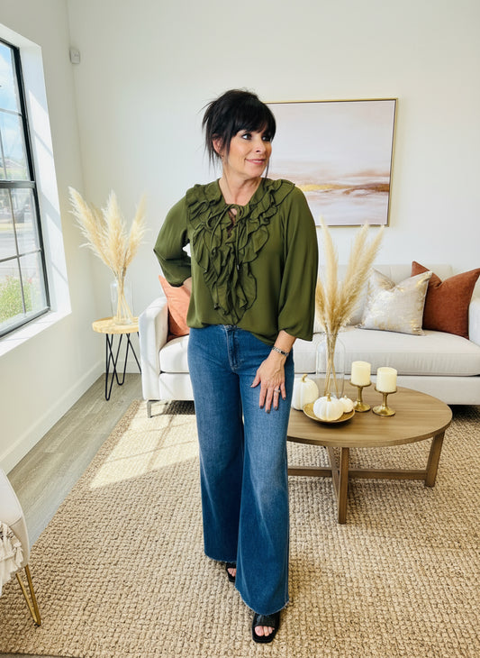 Olive Long Sleeve Top