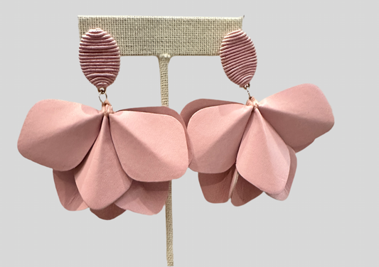 Pink Flower Earrings