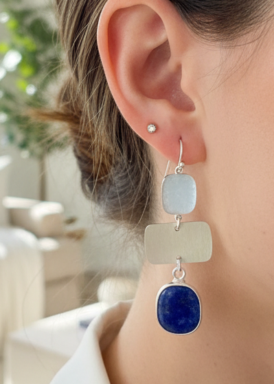 Drop Stone Earring - Blue