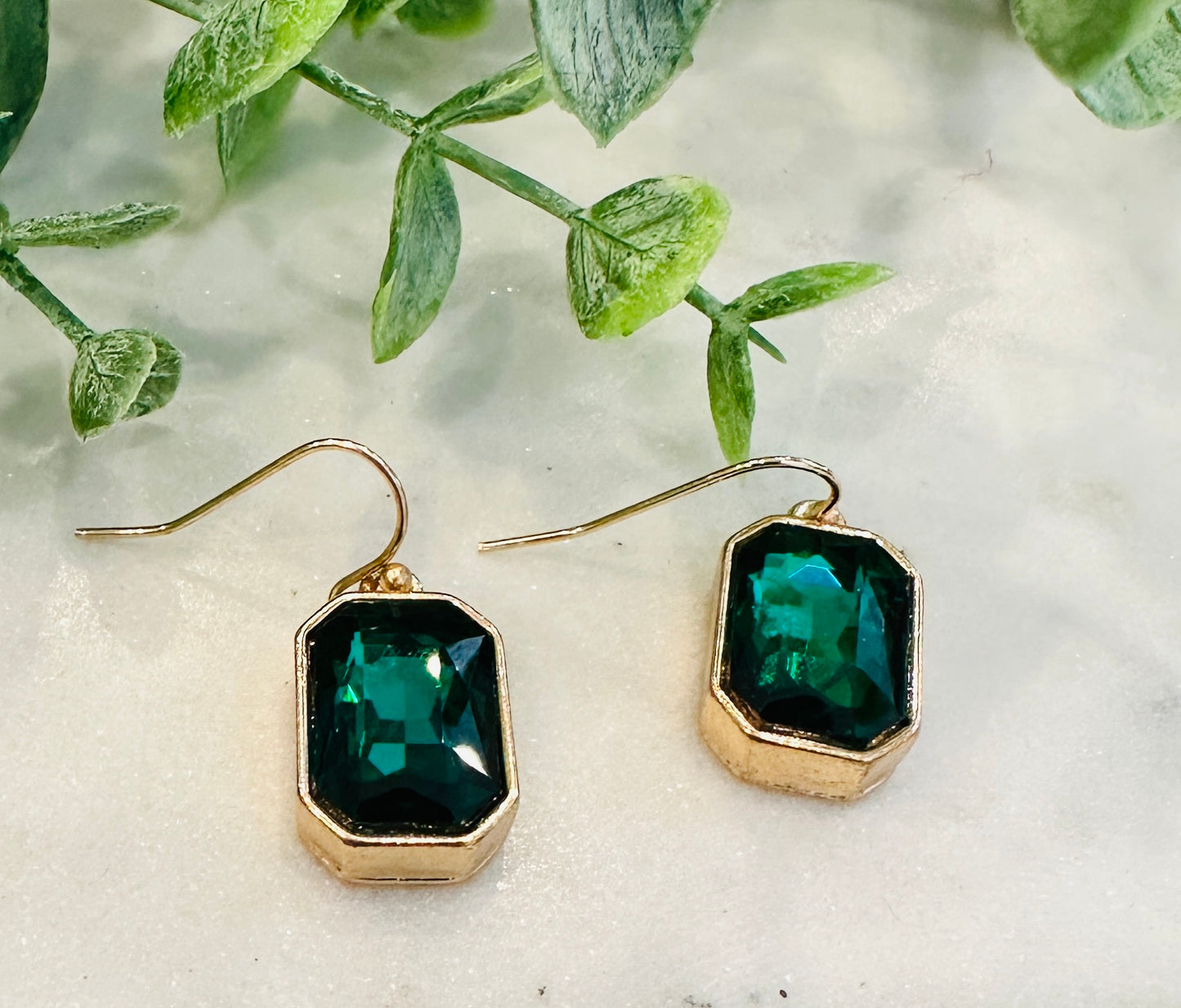 Emerald Green Crystal Earring
