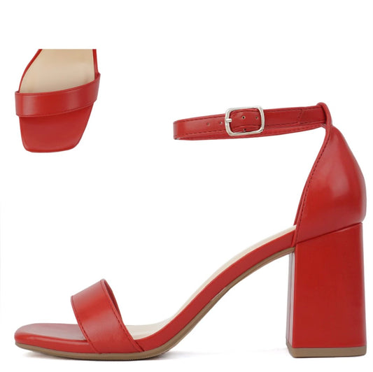 Red Chunky Heel