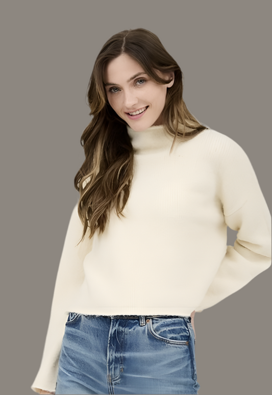 Cream Turtleneck Sweater