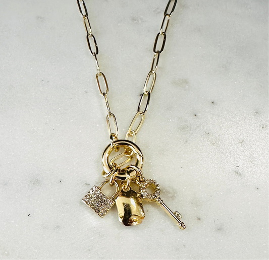 Gold Key Charm Necklace