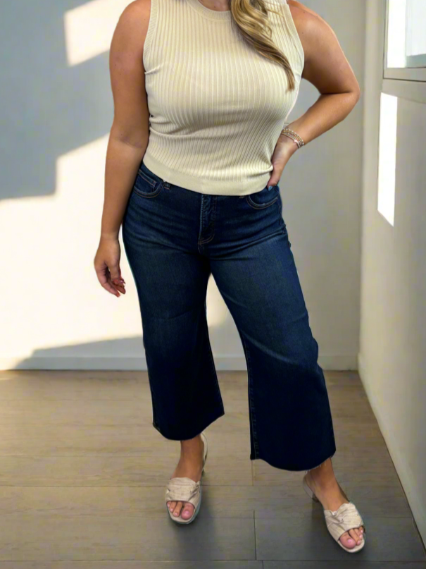 Light Khaki Ribbed Tank Top - Jolie Femme Boutique