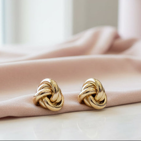 Gold Knotted Stud Earring - Jolie Femme Boutique