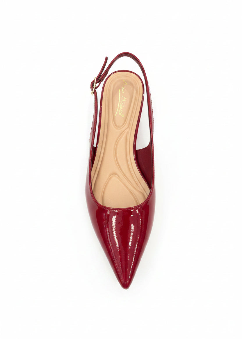 Red Patent Slingback Heel