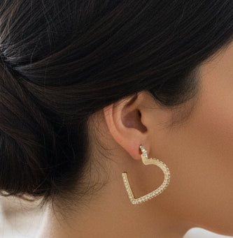 Rhinestone Heart Hoop