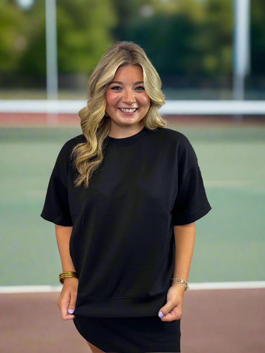 Modal Black Short Sleeve Top - Jolie Femme Boutique