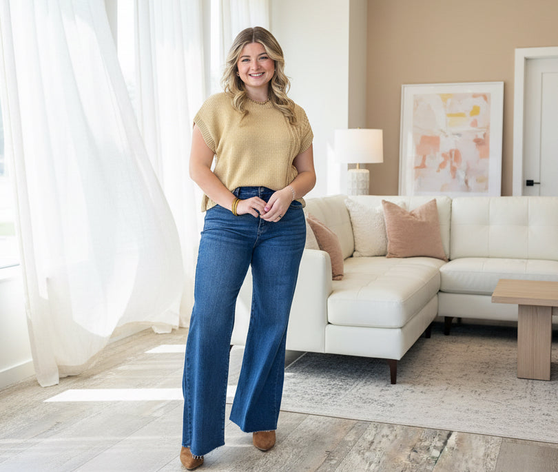 Camel Cable Knit Cap Sweater