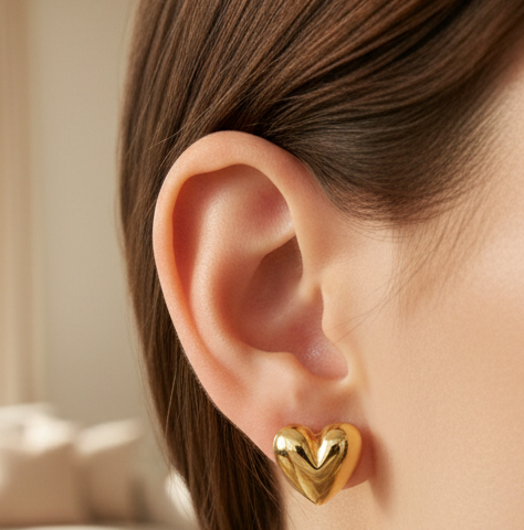 Mini Gold Heart Earring - Jolie Femme Boutique