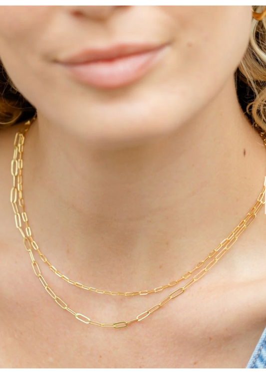 Double Layer Delicate Paperclip Necklace