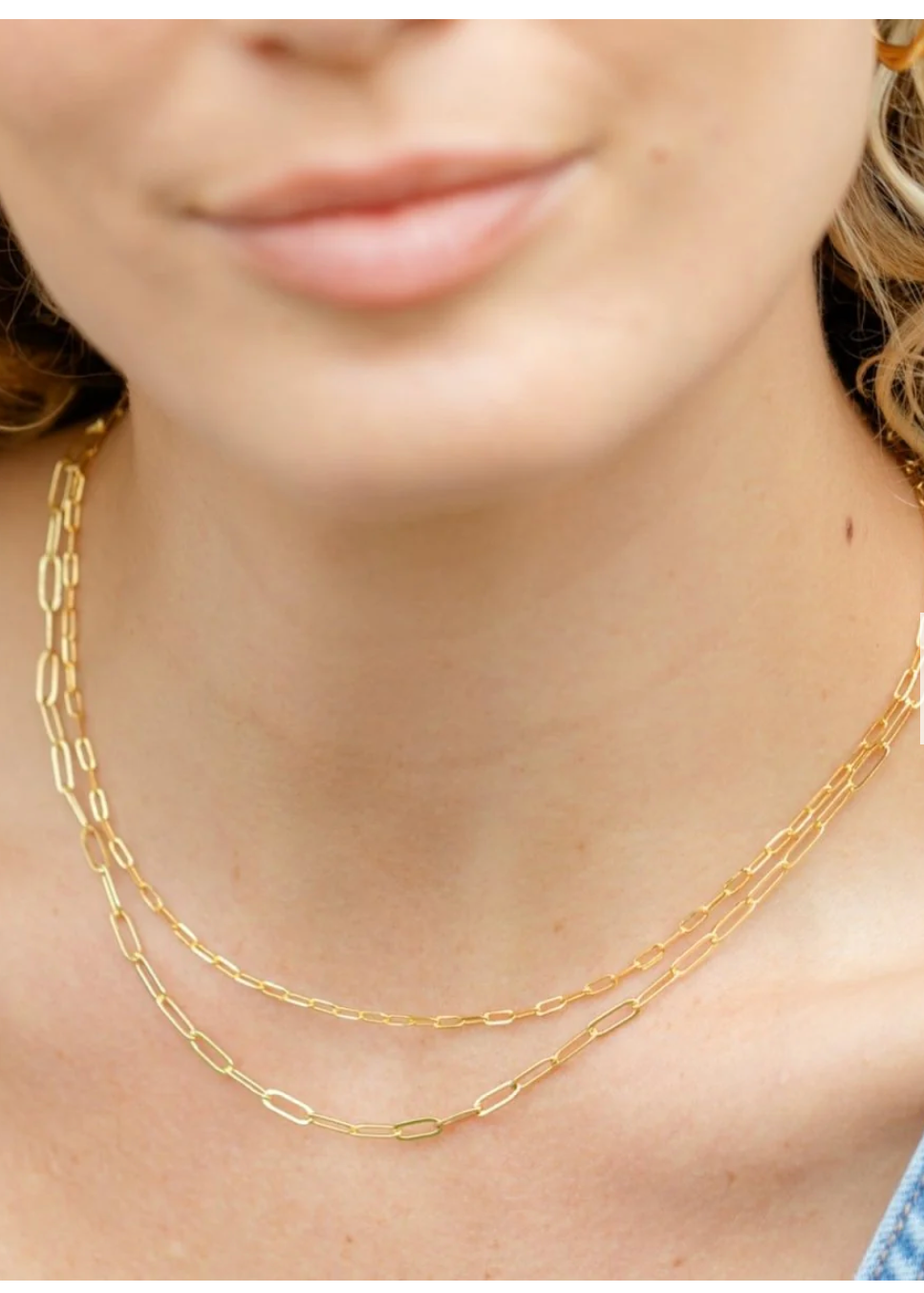 Double Layer Delicate Paperclip Necklace