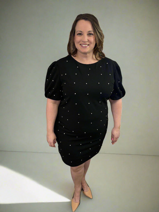 Plus Size Rhinestone Mini Dress - Jolie Femme Boutique