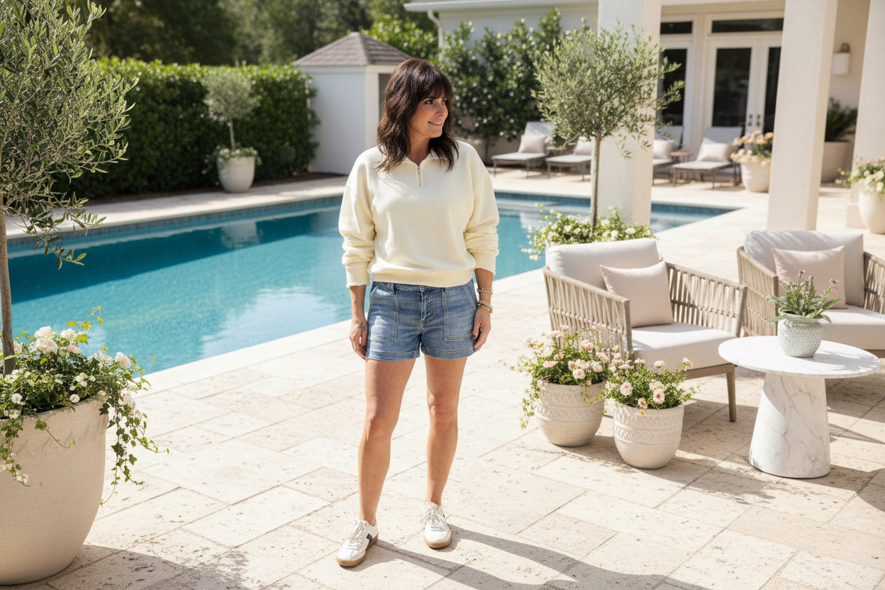 Low Rise Patch Pocket Short - Jolie Femme Boutique