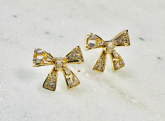 Mini Rhinestone Bow Earring