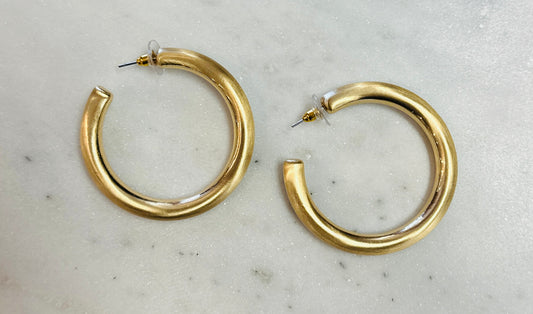 Matte Gold Large Hoop