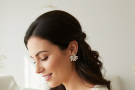 Rhinestone Cluster Stud Earrings - Jolie Femme Boutique